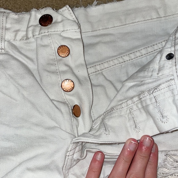 White Ripped Jean Shorts - Picture 3 of 4